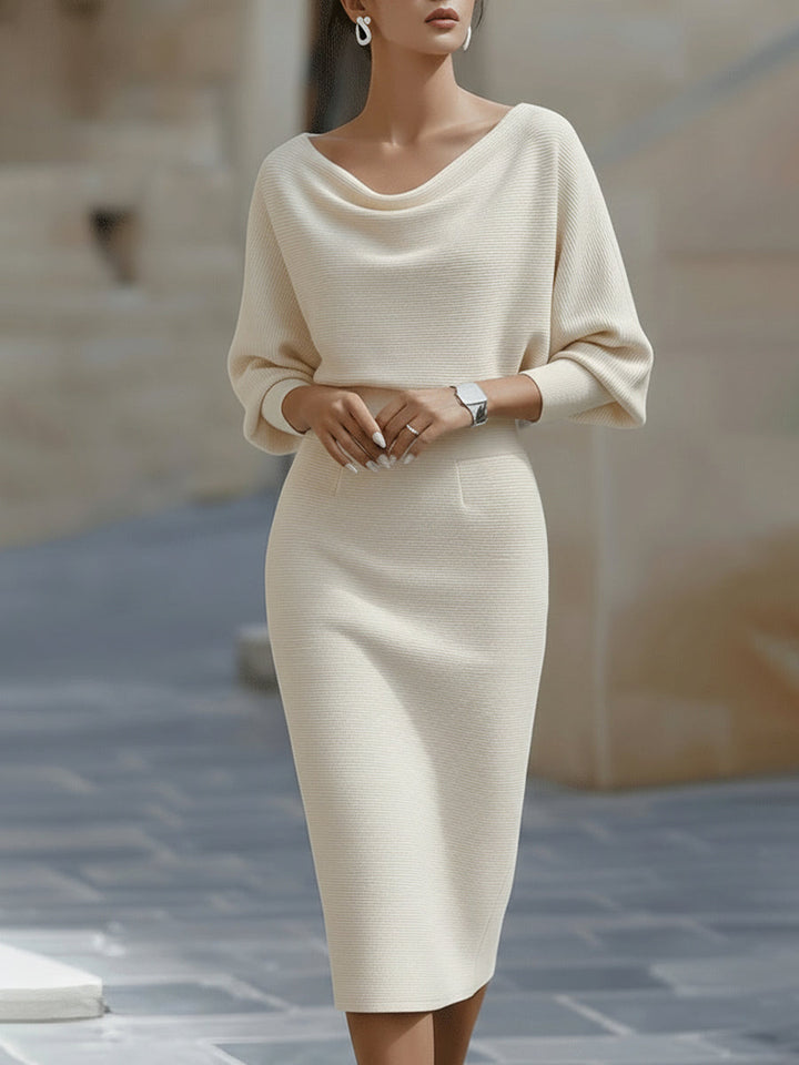 Alice | Robe midi drapée blanche