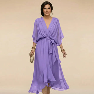 Laura™ | Robe en chiffon à décolleté en V