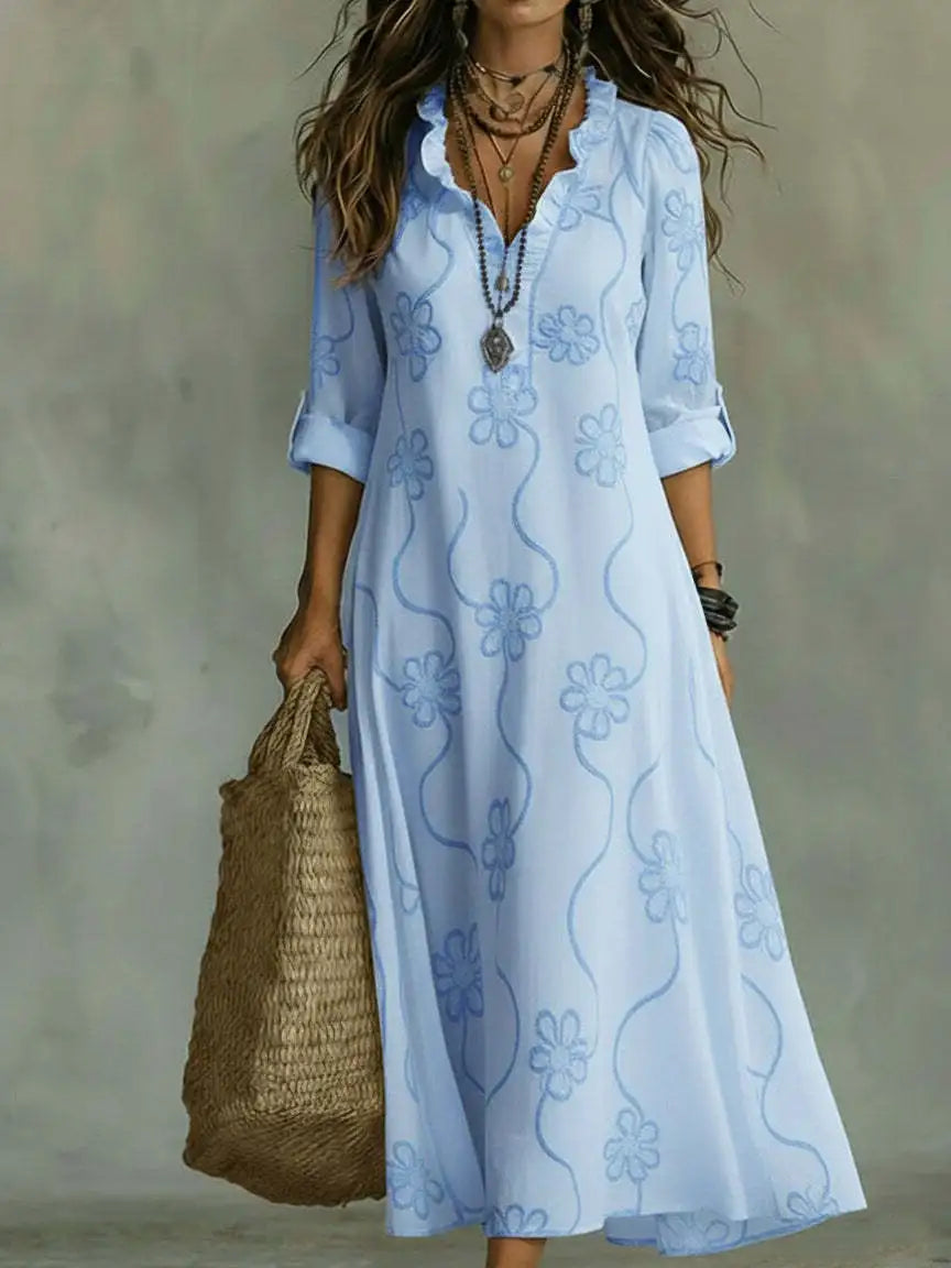 Mathilde | Robe Longue Fleurie d'Été