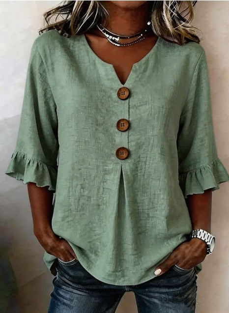 Sophie | Blouse boutonnée à volants