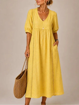 Séraphine | Robe Midi d'Été en Lin