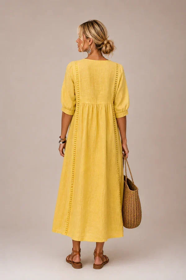 Séraphine | Robe Midi d'Été en Lin