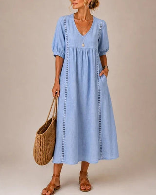 Séraphine | Robe Midi d'Été en Lin