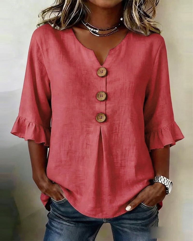Sophie | Blouse boutonnée à volants