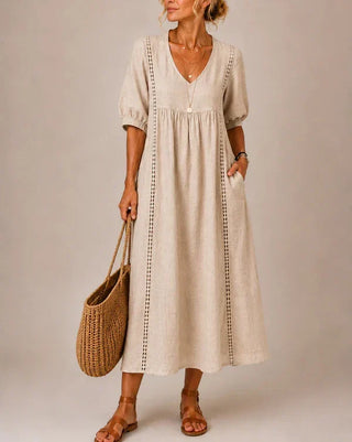 Séraphine | Robe Midi d'Été en Lin
