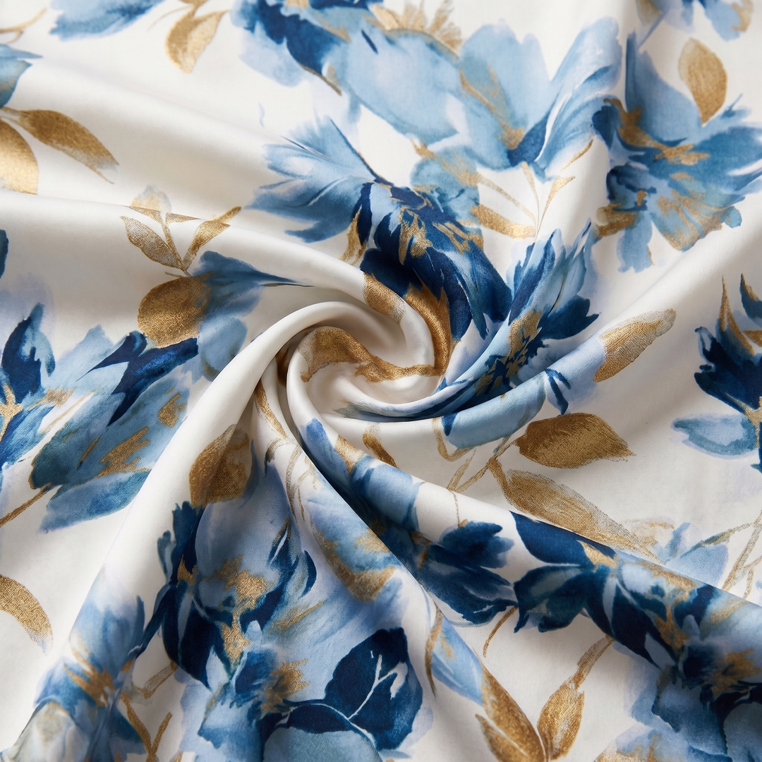 Denise | Robe Midi Fleurie Cache-Cœur à Taille Froncée