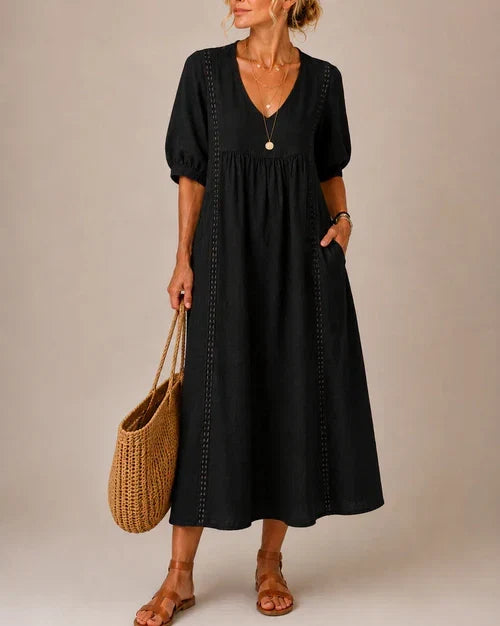 Séraphine | Robe Midi d'Été en Lin