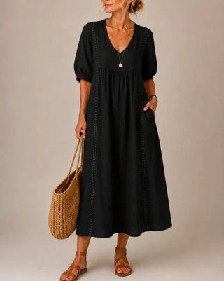 Séraphine | Robe Midi d'Été en Lin