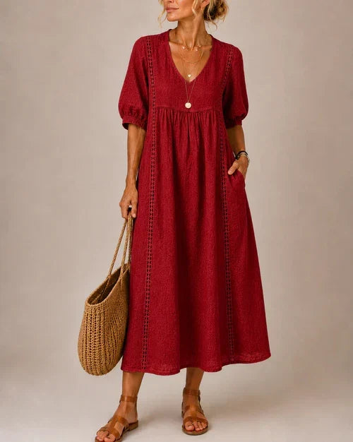 Séraphine | Robe Midi d'Été en Lin