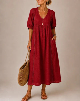Séraphine | Robe Midi d'Été en Lin