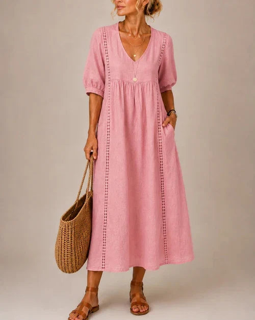 Séraphine | Robe Midi d'Été en Lin