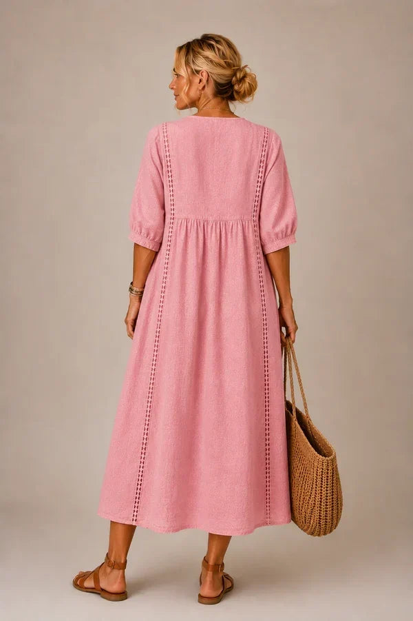 Séraphine | Robe Midi d'Été en Lin